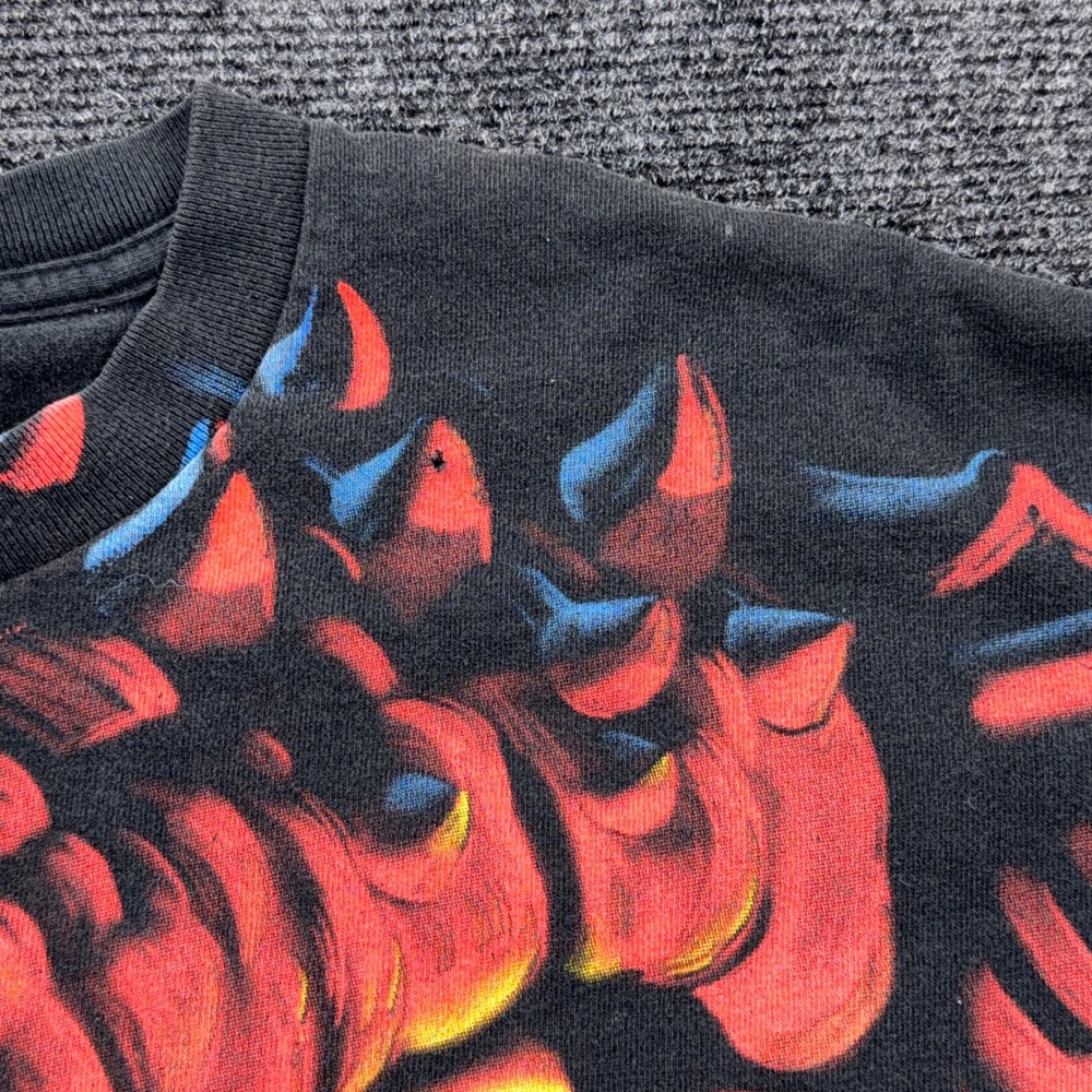 Liquid Blue AOP Dragon Graphic T-Shirt 1996 Vintage Double Sided Black XL Mens - Picture 4 of 9